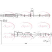 Apec Handbrake Cable Right Rear fits Honda Accord VII 2003-2008 2.0 2.2 2.4