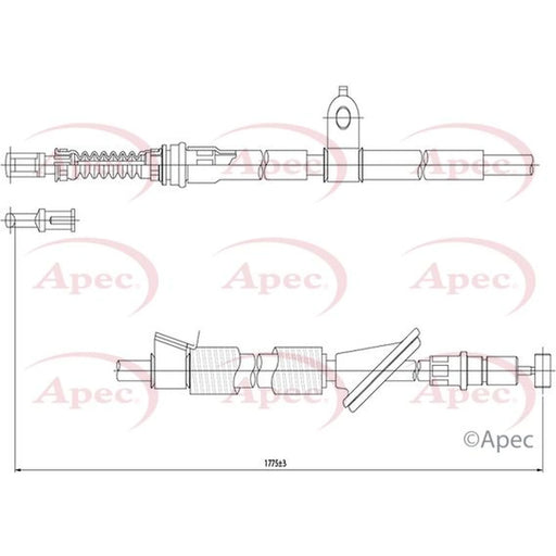 Apec Handbrake Cable Right Rear CAB1343