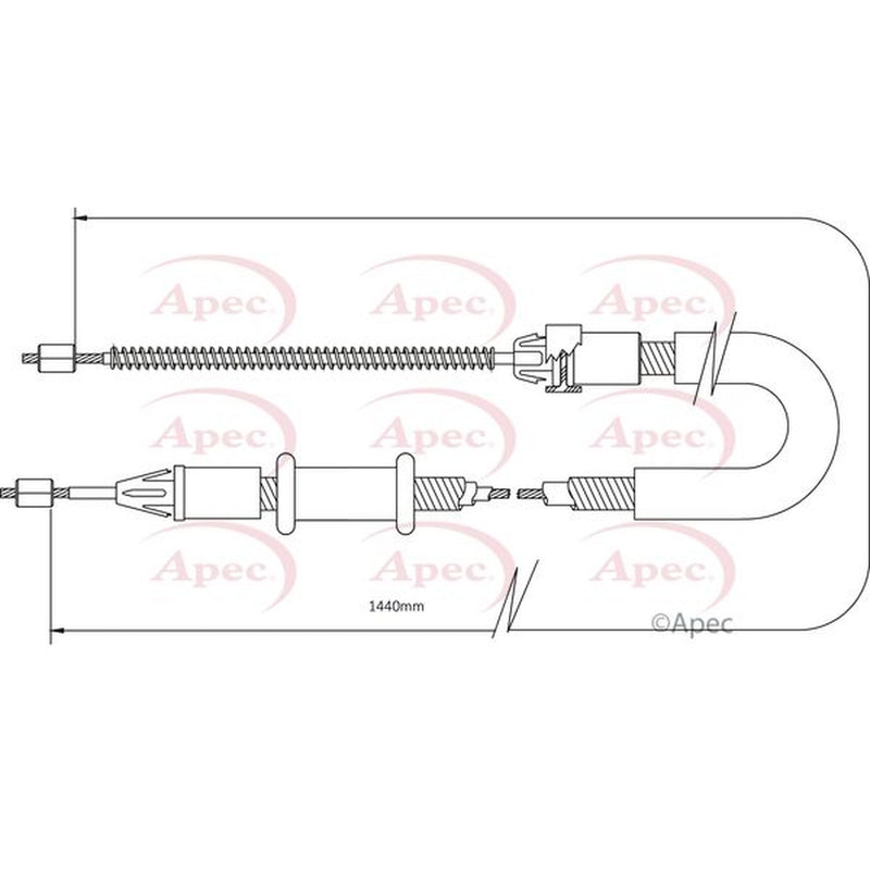 Apec Handbrake Cable Right Rear fits Renault Kangoo 2001-2018 1.2 1.5 1.6 1.9