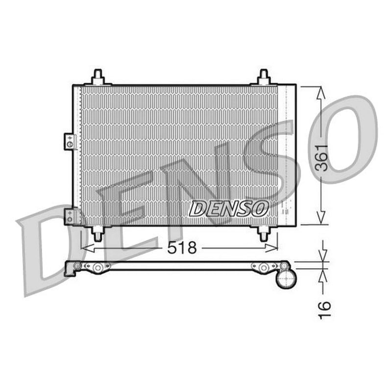 Denso Air Conditioning Condenser fits Citroën Berlingo First 2005-2011 1.6