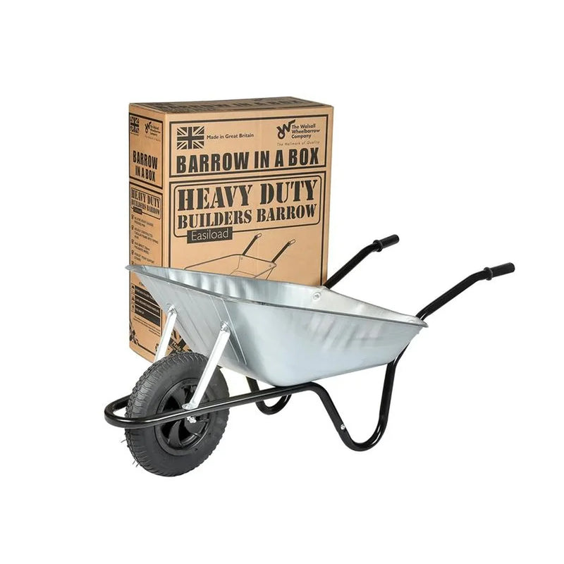 Walsall Boxed 85L Galvanised Easi-Load Builder's Wheelbarrow - BEASGVP