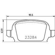 DON Rear Brake Pad Set fits Opel Corsa C 2000-2009 1.4 1.8