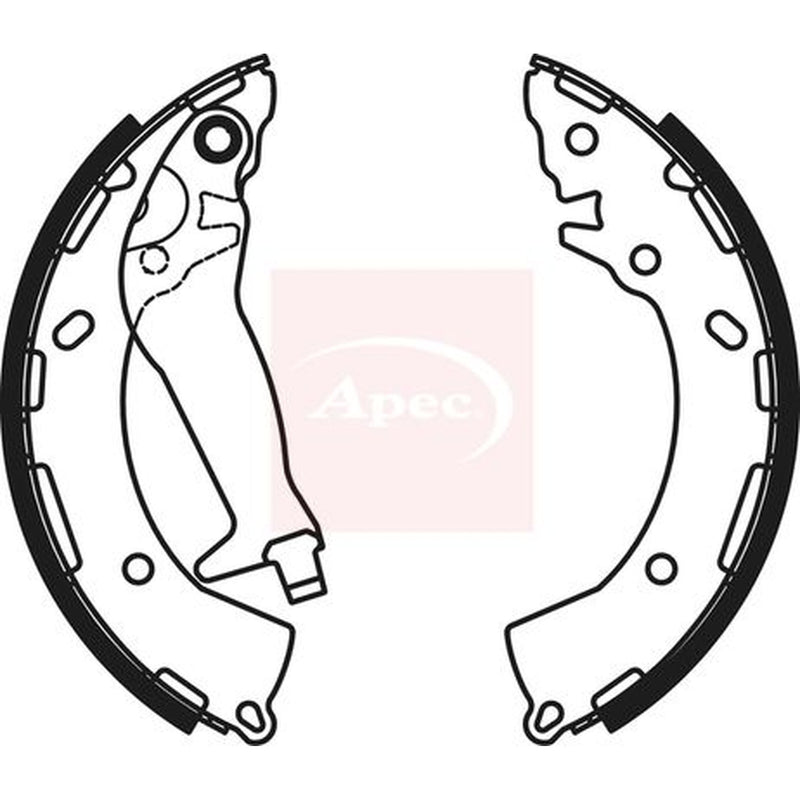 Apec Brake Shoe Set Axle Kit fits Hyundai Accent IV 2010-2018 1.4 1.6