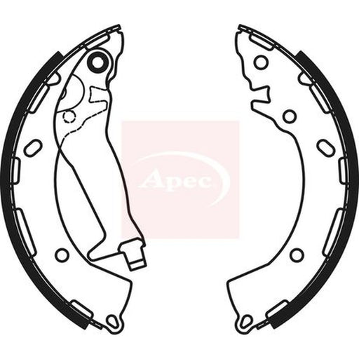 Apec Brake Shoe Set Axle Kit fits Hyundai Accent IV 2010-2018 1.4 1.6