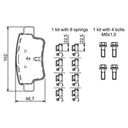 Bosch Front & Rear Pads fits Fiat Grande Punto 2005-2009 1.4 1.6 1.9
