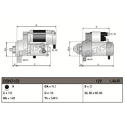Denso Starter Motor 12V 1.4kW 9 Teeth fits BMW 3 1979-2007