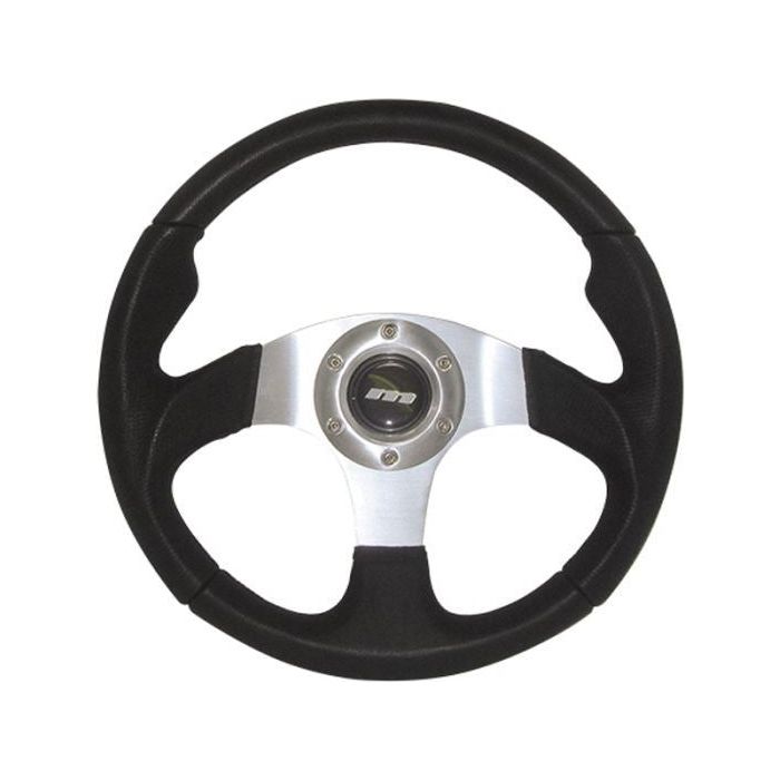 300mm Leather 3 Spoke Sports Steering Wheel M Silver Anodised Centre M30M311S Mountney Classic  - Dynamic Drive
