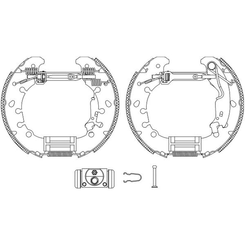 Mintex Brake Shoe Set Axle Kit fits Opel Adam 2012-2019 1.0 1.2 1.4