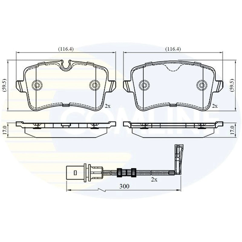 Comline 4 x Rear Brake Pad Set fits Audi A4 B8 2012-2015