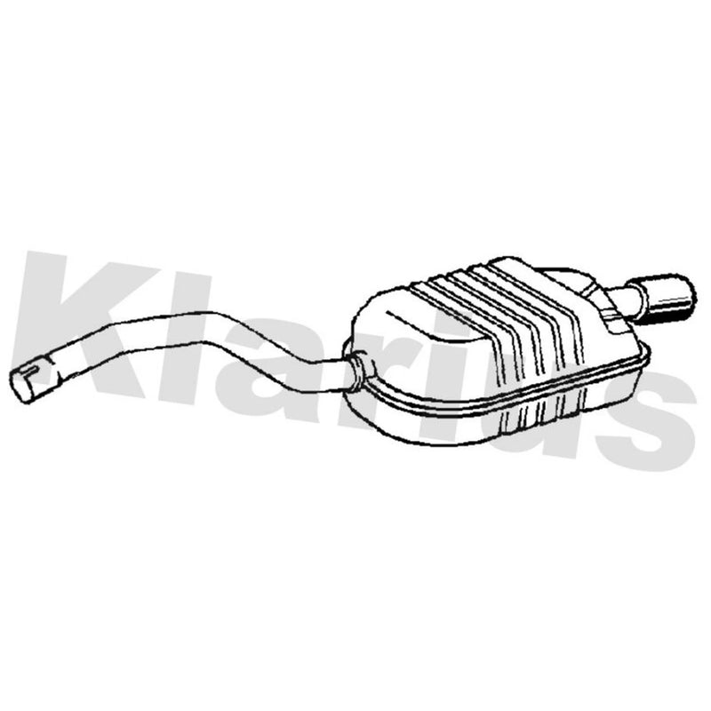 Klarius Box With Tail Pipe Rear fits Volvo V70 III 2007-2015 1.6 2.0 2.4
