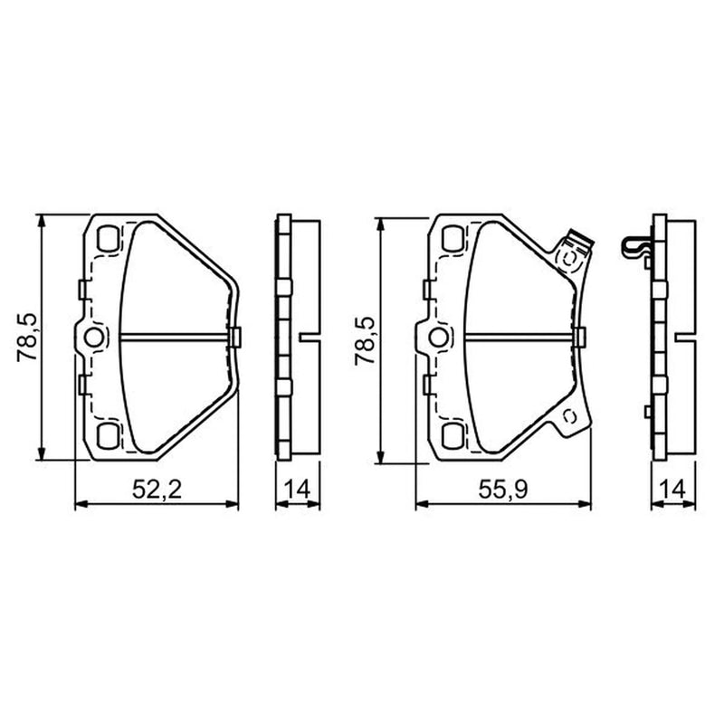 Bosch Front & Rear Pads fits Toyota Yaris/Vitz 2001-2005 1.0 1.3 1.4