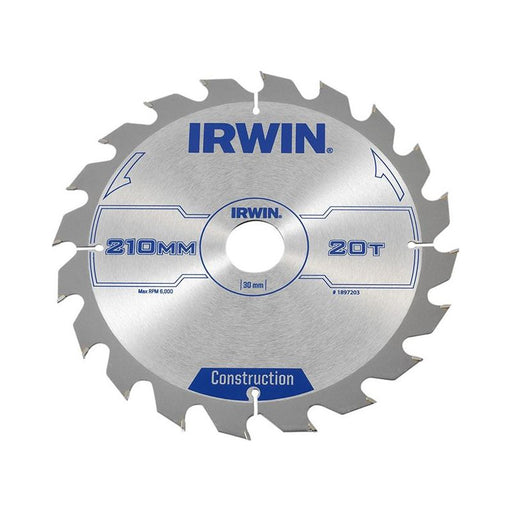 Irwin® Construction Circular Saw Blade 210 x 30mm x 20T ATB IRWIN® - Dynamic Drive