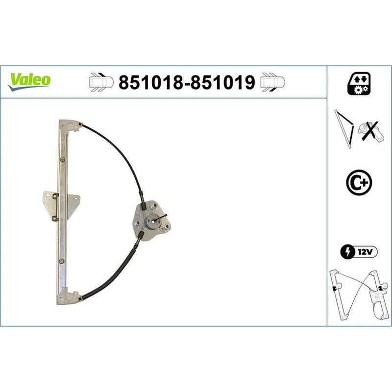 Valeo Electric Window Regulator Lifter Right Front 851019