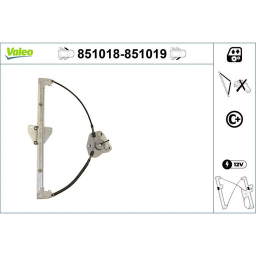 Valeo Electric Window Regulator Lifter Right Front 851019