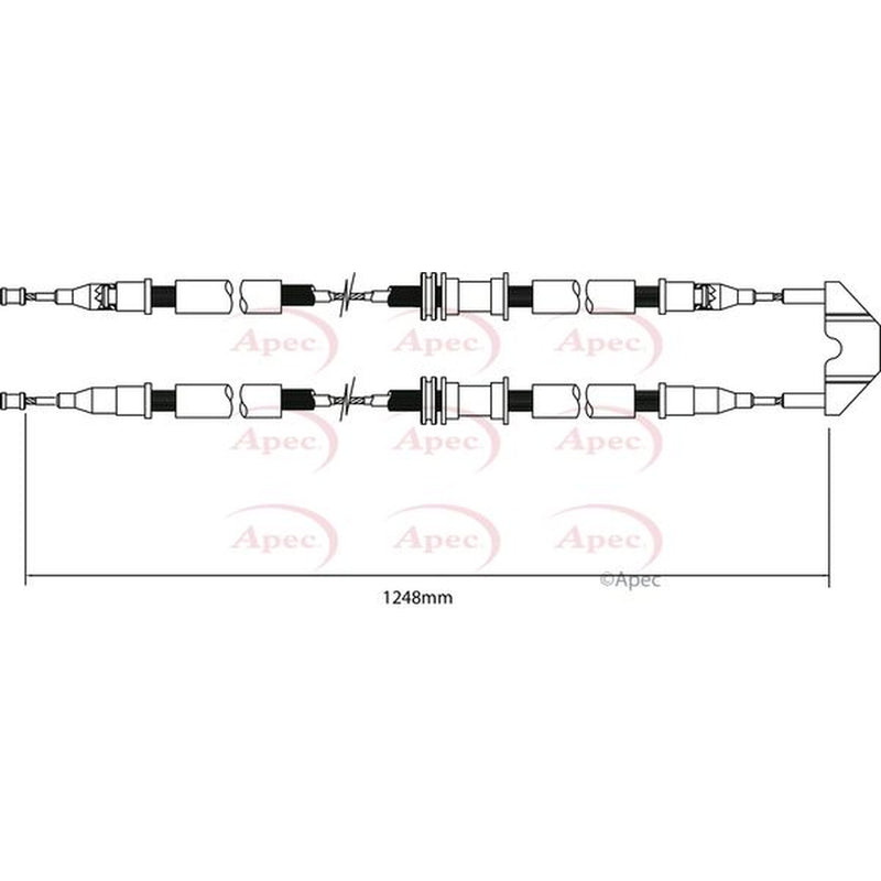 Apec Handbrake Cable Centre fits Opel Astra G 1998-2005 1.4 1.6 1.7 1.8 2.0