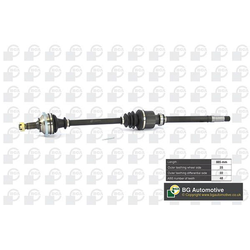 BGA CV Drive Shaft Driveshaft Front Right fits Peugeot 206 2000-2009 1.6
