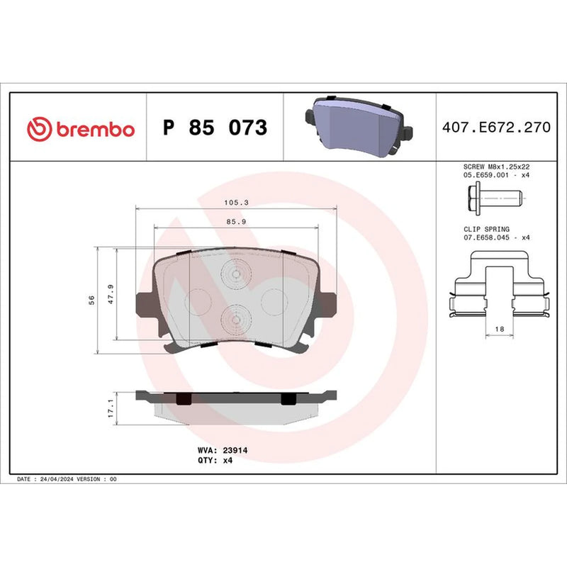 Brembo Front & Rear Brake Discs & Pads fits Audi A4 B7 2004-2009 2.0