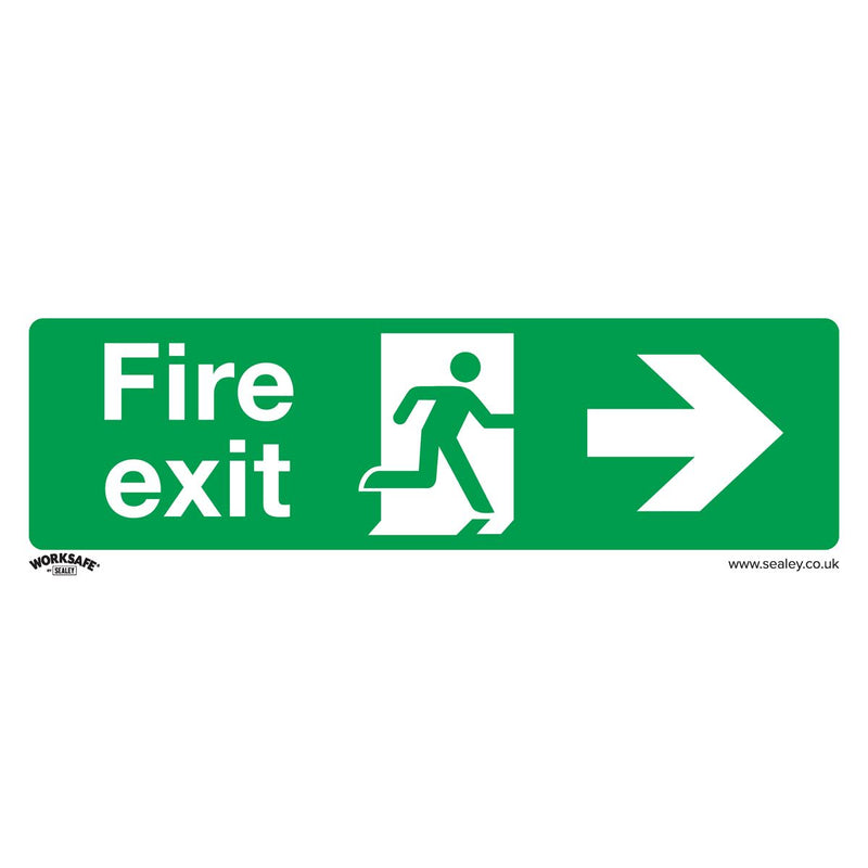 Sealey Safe Conditions Safety Sign Fire Exit (Right) Self-Adhesive Vinyl Pack of Sealey - Dynamic Drive