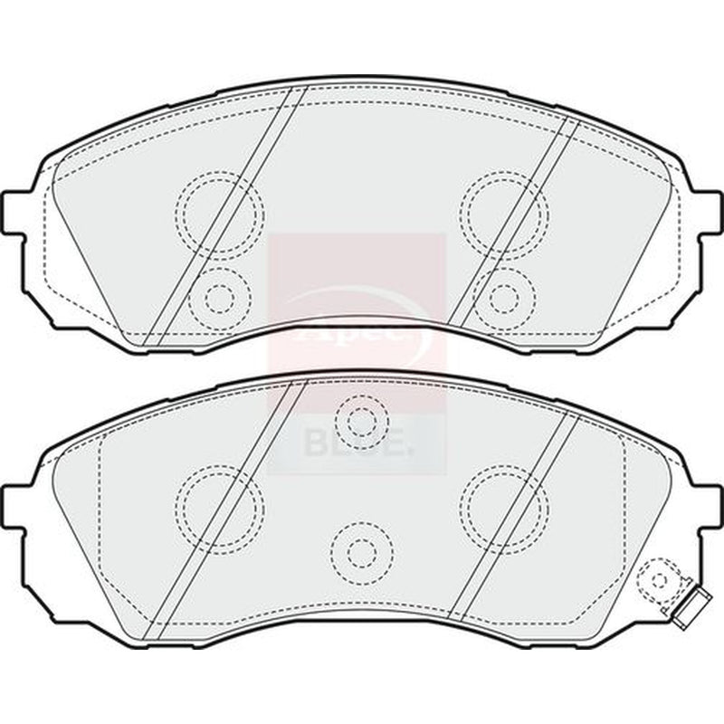 Apec Front Brake Pad Set fits Hyundai I800 Travel 2008 on 2.5