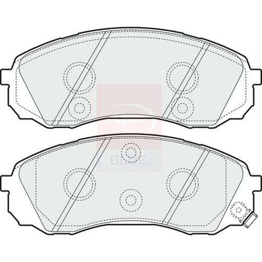 Apec Front Brake Pad Set fits Hyundai I800 Travel 2008 on 2.5