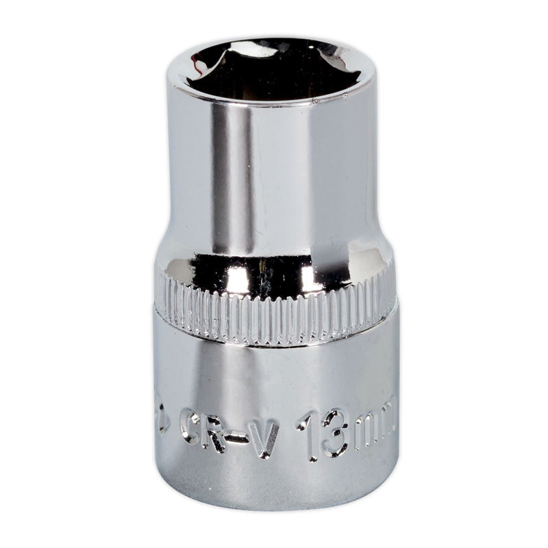 Sealey WallDrive Socket 13mm 1/2"Sq Drive Fully Polished SP1213 Sealey - Dynamic Drive