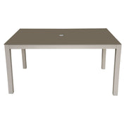 Dellonda Aluminium Garden Dining Table with Tempered Glass & Parasol Hole Dellonda - Dynamic Drive