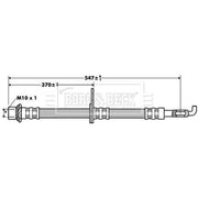 Borg & Beck Brake Hydraulic Hose Line Rear Right BBH7387