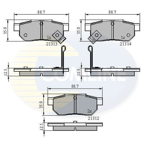 Comline 4 x Rear Brake Pad Set fits Acura Integra 1985-1990 1.5 1.6