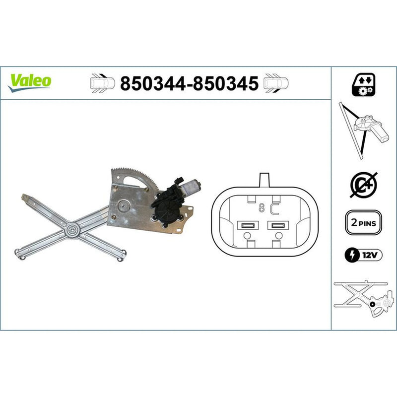 Valeo Electric Window Regulator Lifter Left Front 850344