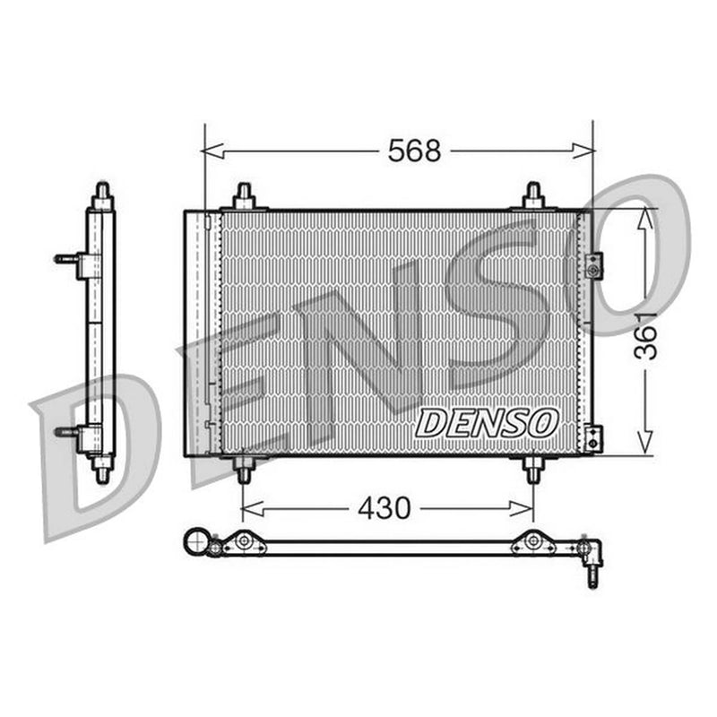 Denso Air Conditioning Condenser fits Citroën Berlingo Box Body 2008-2021 1.6