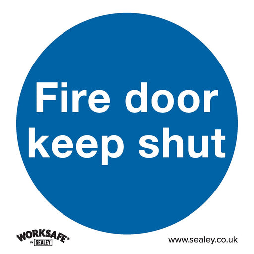Sealey Mandatory Safety Sign Fire Door Keep Shut Self-Adhesive Vinyl SS1V1 Sealey - Dynamic Drive