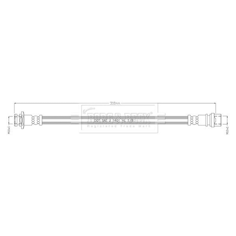 Borg & Beck Brake Hydraulic Hose Line Rear Right BBH8937