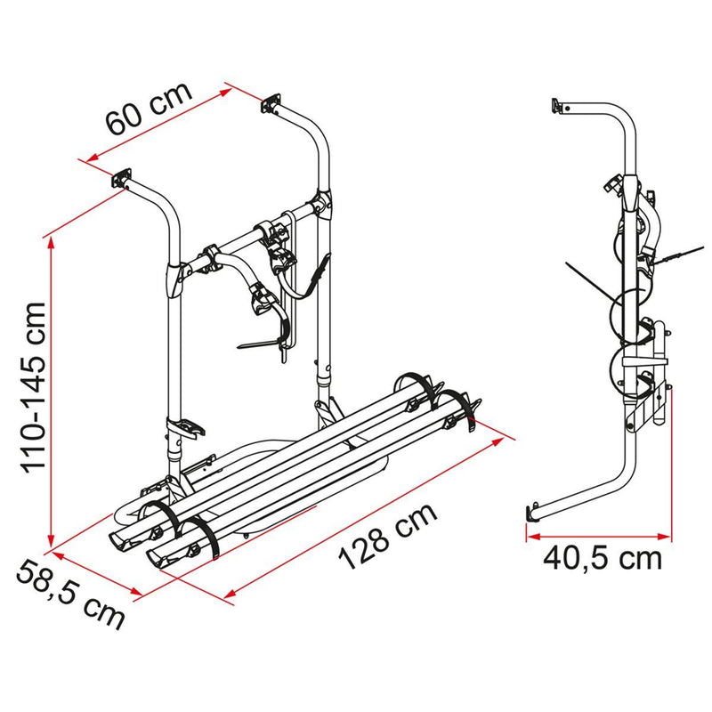 Fiamma Carry Bike Simple Plus 200 Lightweight Bike Rack for RV Fiamma - Bars 4 Cars