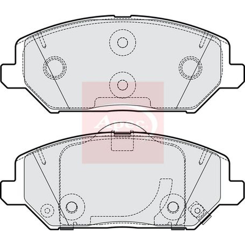 Apec Front Brake Pad Set fits Hyundai I30 2016-2020 1.0 1.4 1.5 1.6