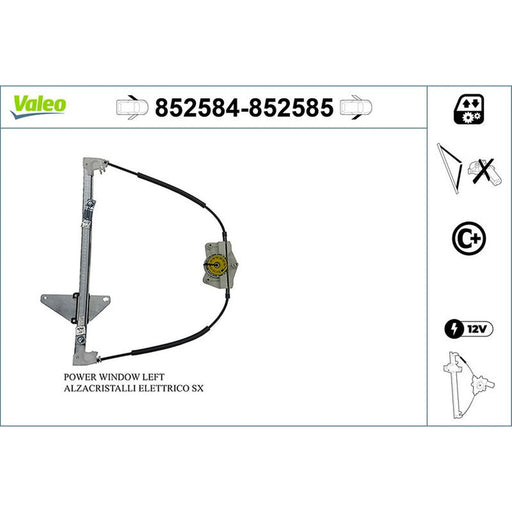 Valeo Electric Window Regulator Lifter Right Front 852585