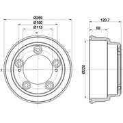 Mintex Brake Drum Assembly Rear fits Hyundai I800 Travel 2008 on 2.5