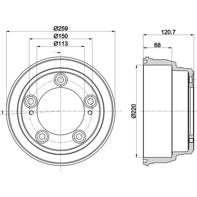 Mintex Brake Drum Assembly Rear fits Hyundai I800 Travel 2008 on 2.5