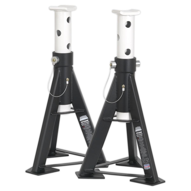 Sealey Axle Stands (Pair) 12tonne Capacity per Stand AS12 Sealey  - Dynamic Drive
