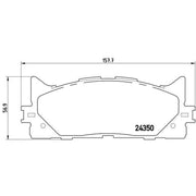 Brembo 4 x Front Brake Pad Set fits Lexus Es 2012-2018