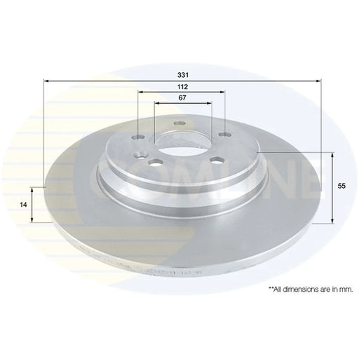 Comline 2 x Solid Brake Discs fits Mercedes-Benz M-Class 1998-2005