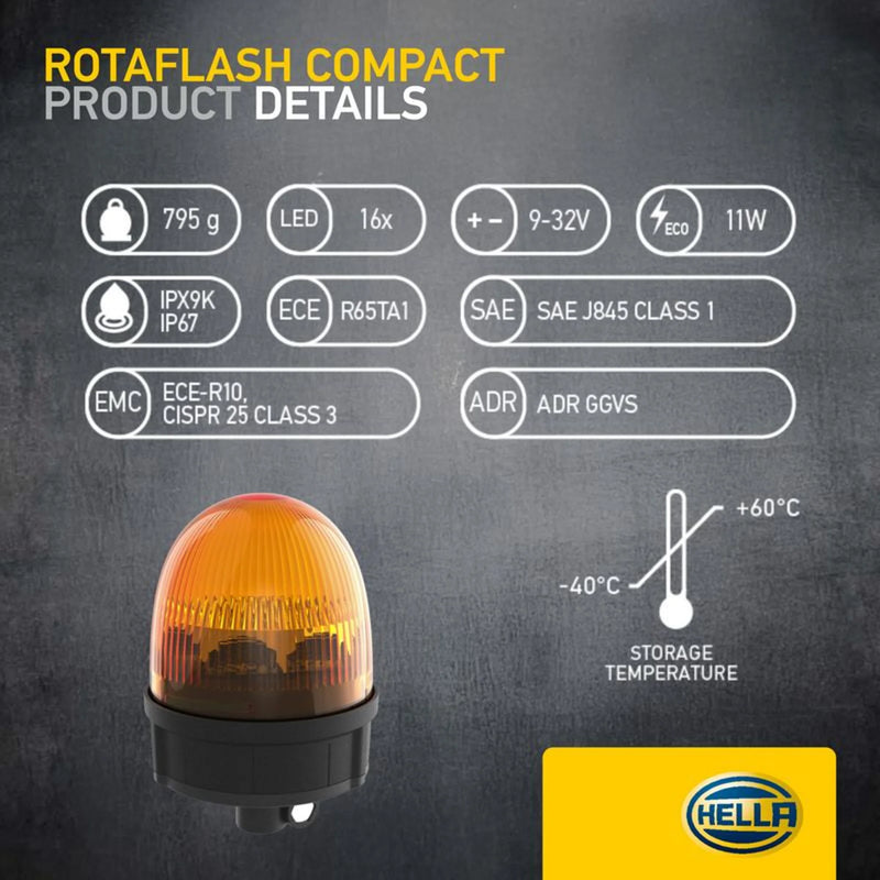 Hella Rotating Beacon Wide High fits Claas Xerion 2013 on