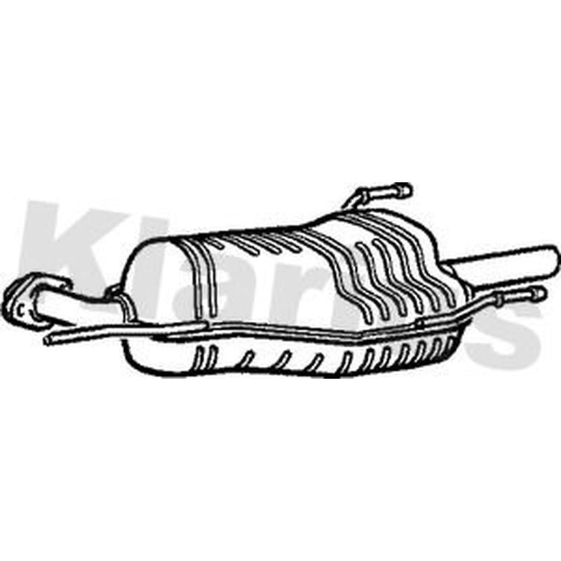 Klarius Box With Tail Pipe Rear fits Opel Astra F Classic 1998-2002 1.6