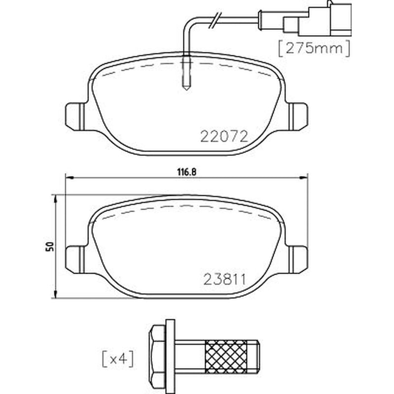 Mintex Rear Brake Pad Set fits Alfa Romeo 4C 2013-2020 1.8