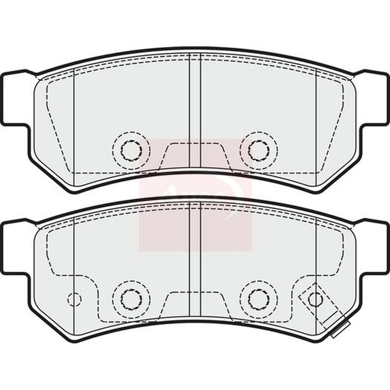 Apec Rear Brake Pad Set fits Chevrolet Spark 2010 on 1.0 1.2
