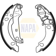 NAPA Brake Shoe Set Axle Kit fits Ford Fiesta 1995-2002 1.0 1.25 1.3 1.4 1.8