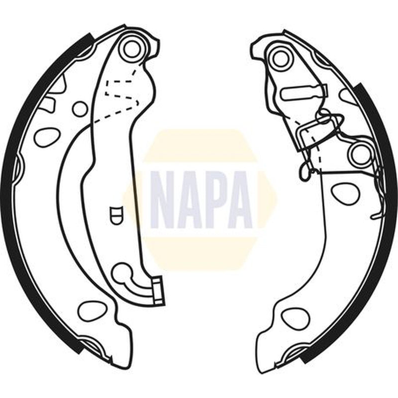 NAPA Brake Shoe Set Axle Kit fits Ford Fiesta 1995-2002 1.0 1.25 1.3 1.4 1.8