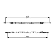 Bosch Handbrake Cable Centre fits Renault Scénic II 2003-2009