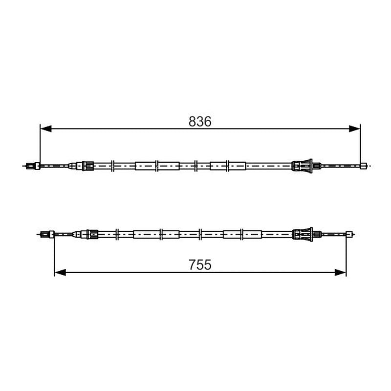 Bosch Handbrake Cable Centre fits Renault Scénic II 2003-2009