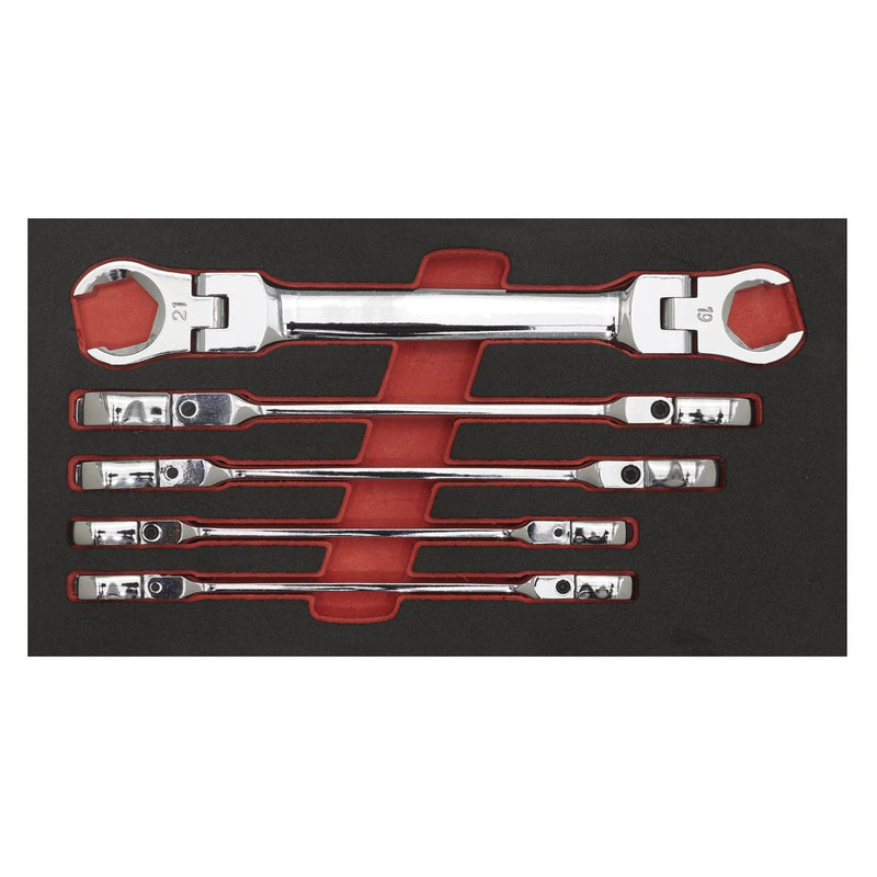 Sealey Premier Premier Flexi-Head Flare Nut Spanner Set 5pc AK2652 Sealey Premier - Dynamic Drive