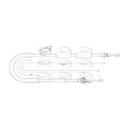 Apec Handbrake Cable Left Rear fits Mazda 3 2003-2009 1.3 1.6 2.0